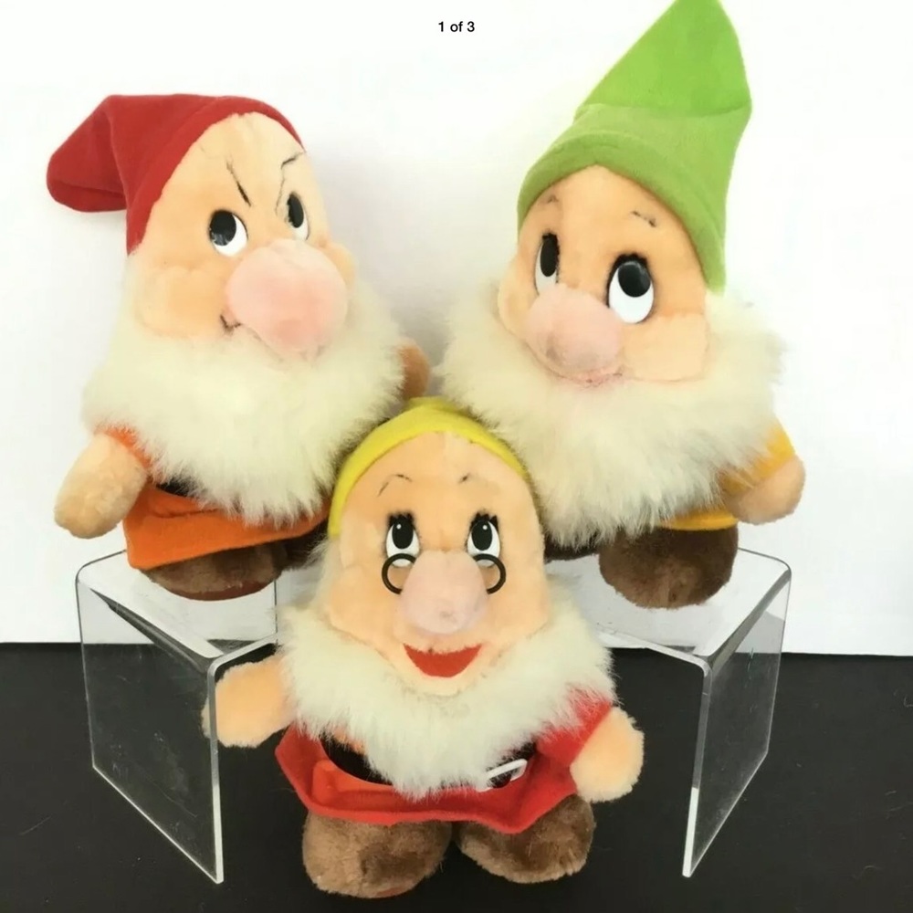 Lot 3 pcs Vintage Disney Dwarfs Doc Happy Grumpy